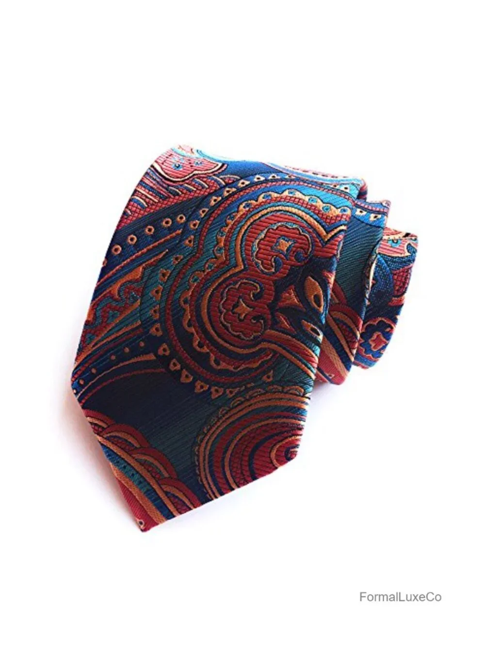 Silk Paisley Tie and Pocket Square Set Mens Necktie Wedding Accessory
